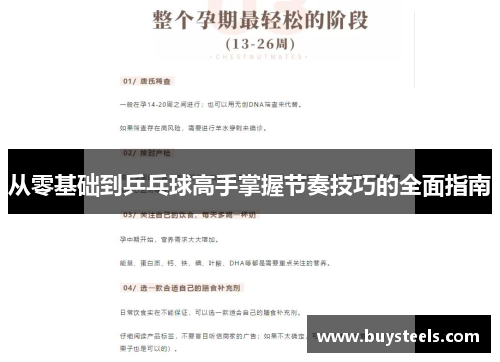 从零基础到乒乓球高手掌握节奏技巧的全面指南